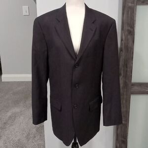 Material London Exclusively For Macy's wool blazer Navy brown & gray pinstripe.